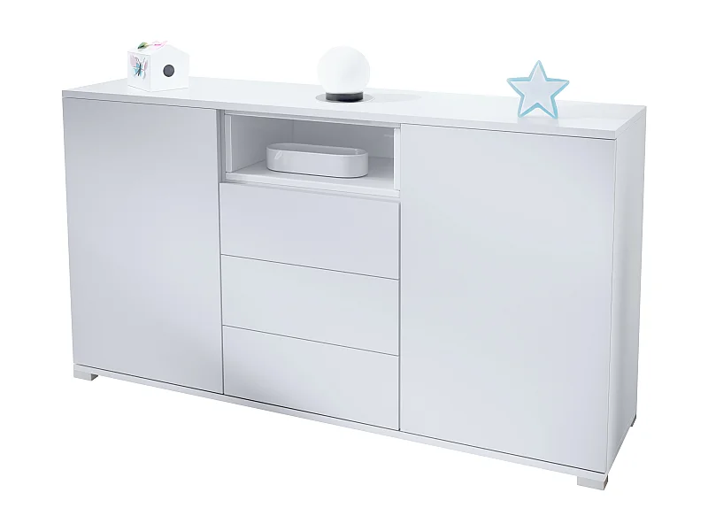 SIDEBOARD Skadu Weiß Hochglanz