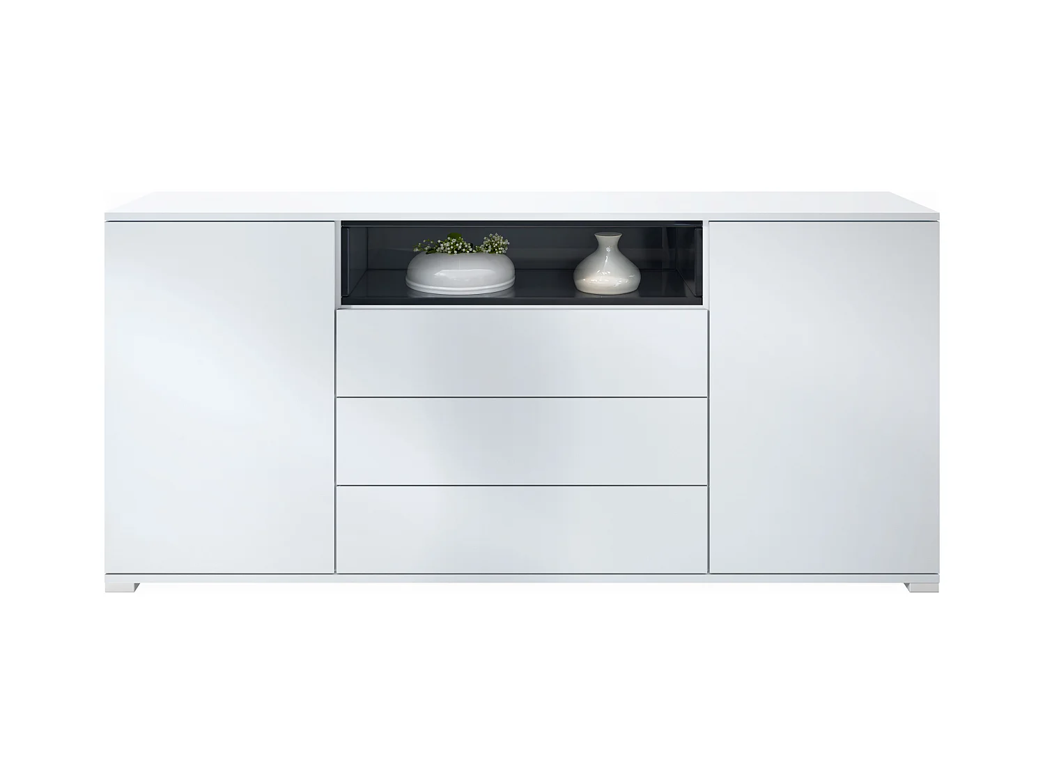 SIDEBOARD Skadu Schwarz Hochglanz