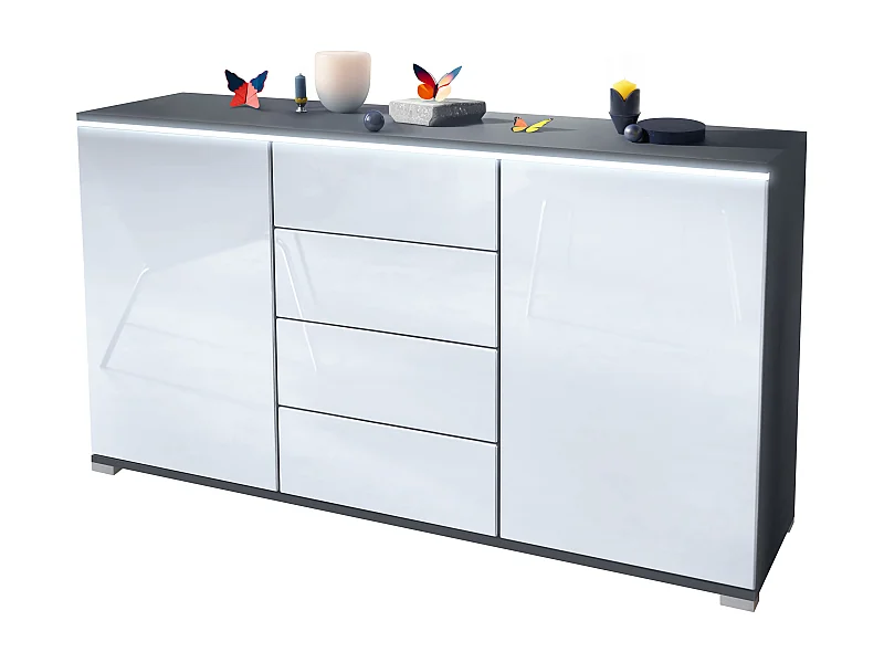 SIDEBOARD Faro Weiß Hochglanz