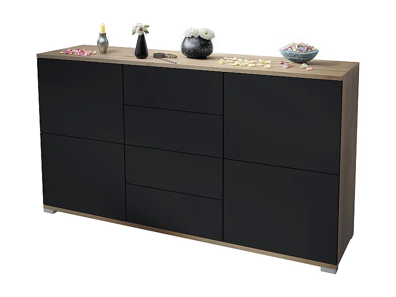 SIDEBOARD Rova Schwarz matt