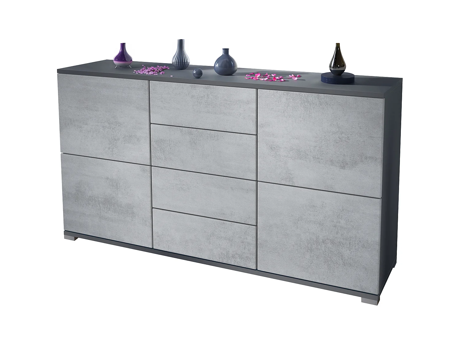 SIDEBOARD Rova Beton Oxid Optik
