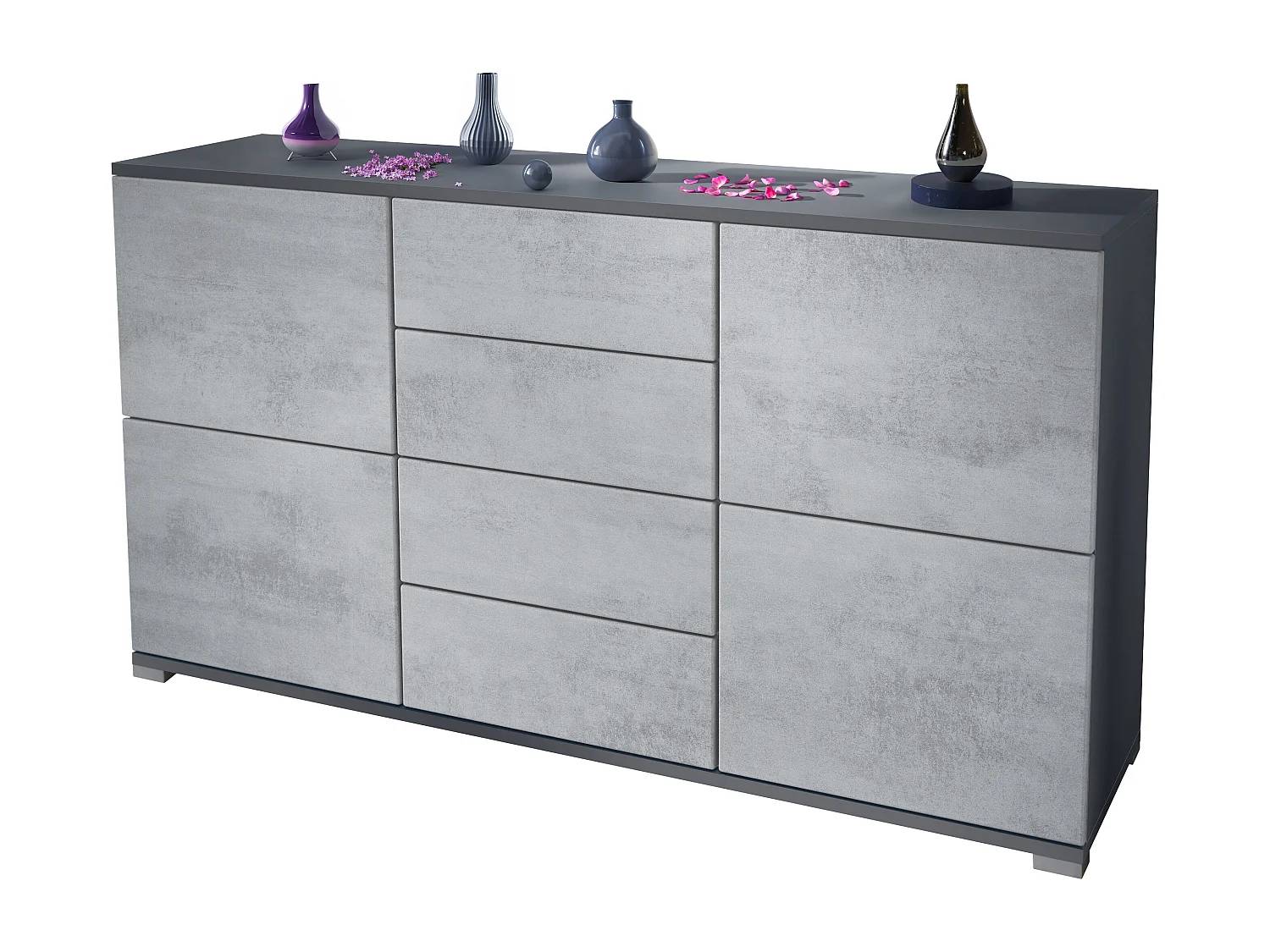 SIDEBOARD Rova Beton Oxid Optik