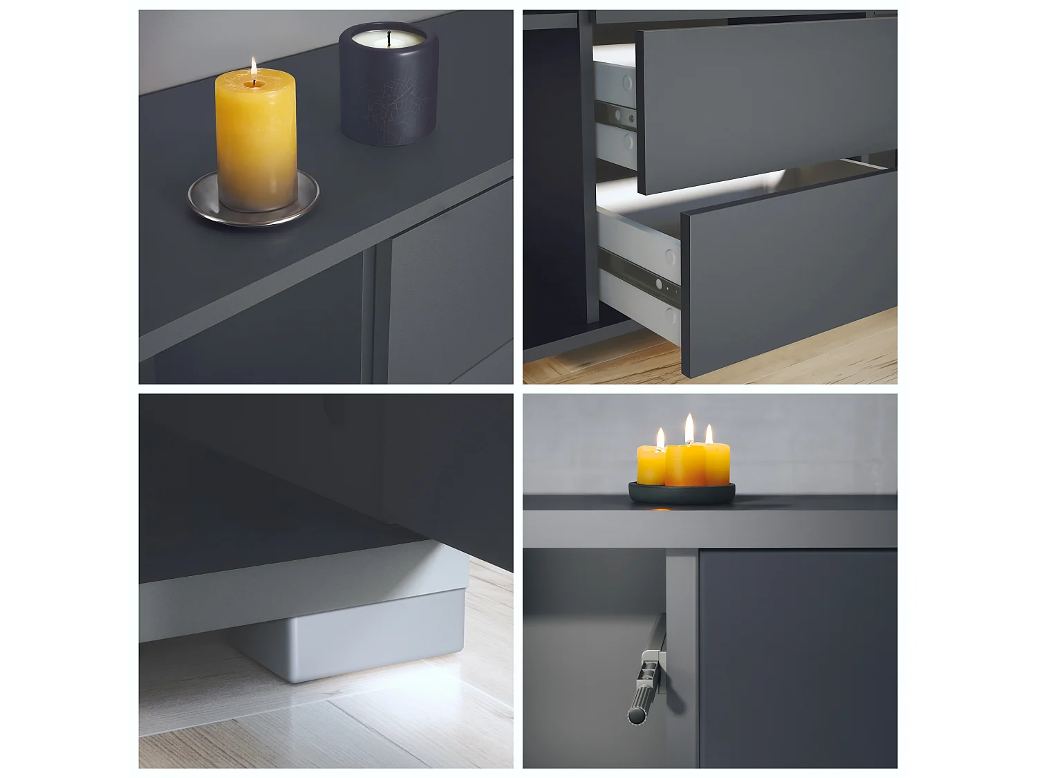 SIDEBOARD Rova Beton Oxid Optik