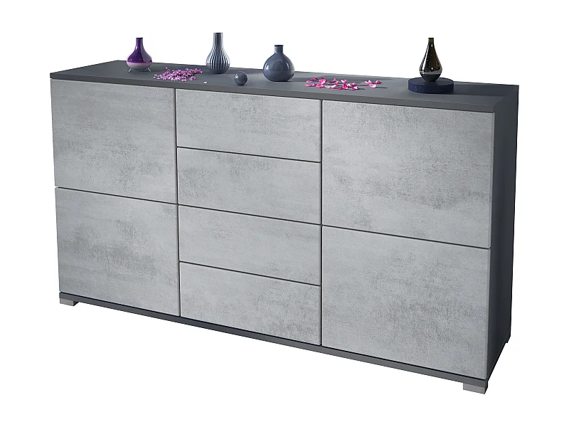 SIDEBOARD Rova Beton Oxid Optik