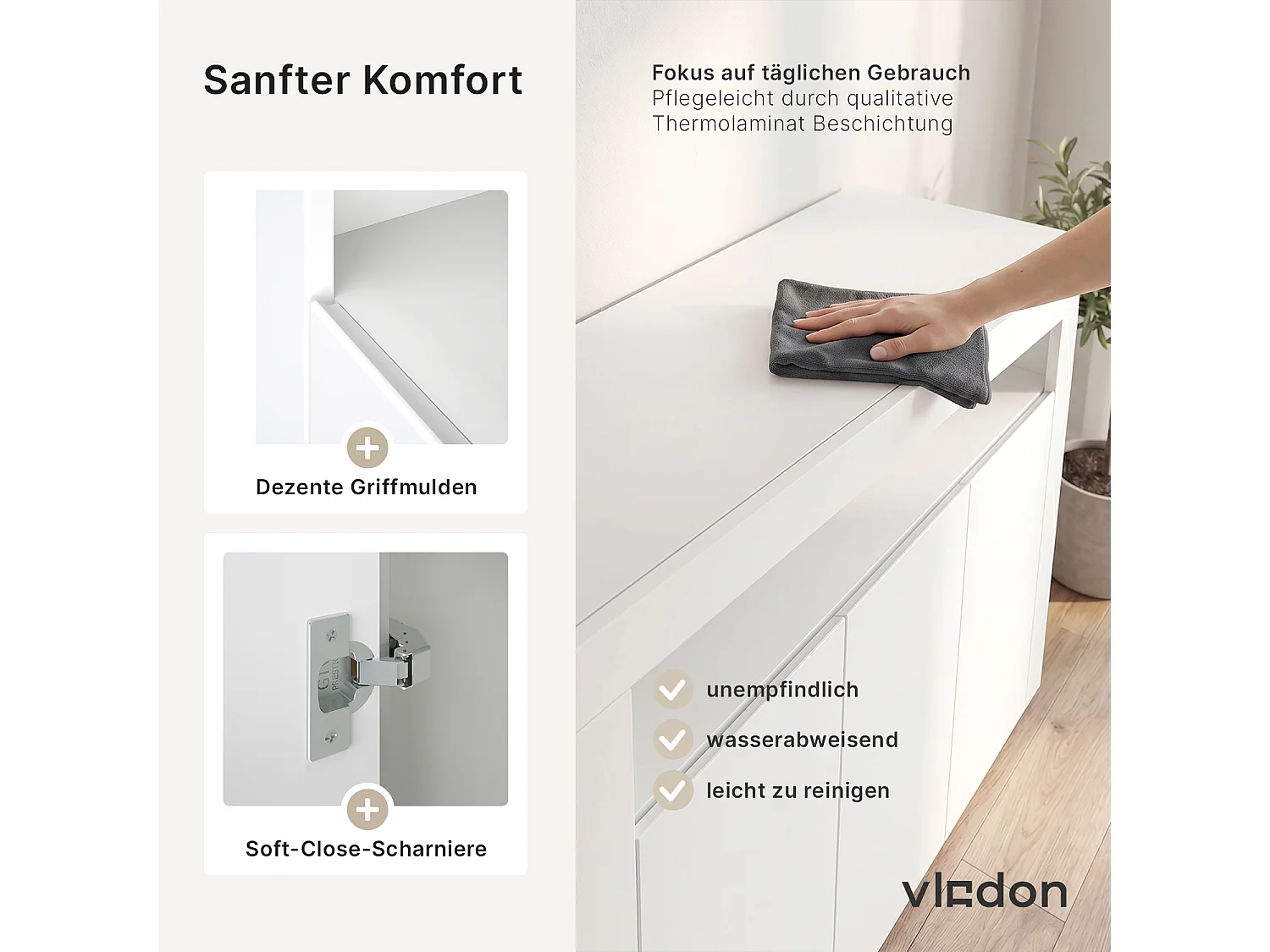 SIDEBOARD Valencia Beton Oxid Optik/ Beton Oxid Optik