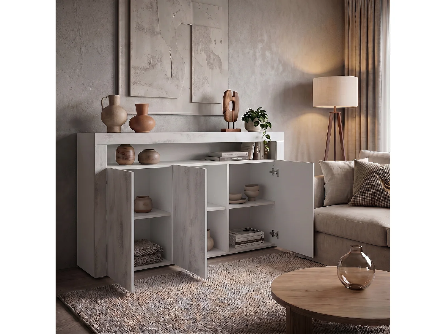 SIDEBOARD Valencia Beton Oxid Optik/ Beton Oxid Optik