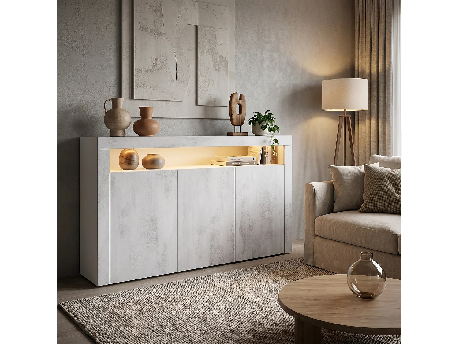 SIDEBOARD Valencia Beton Oxid Optik/ Beton Oxid Optik