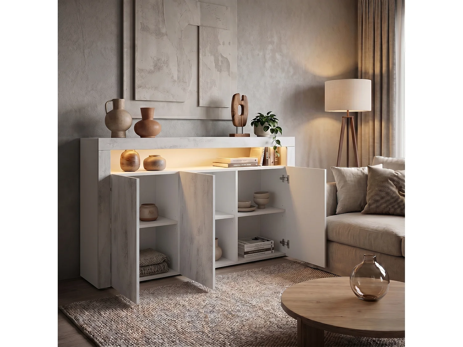 SIDEBOARD Valencia Beton Oxid Optik/ Beton Oxid Optik