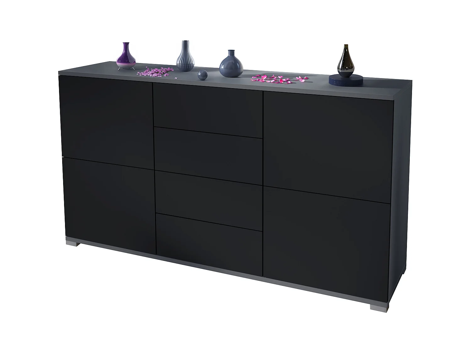 SIDEBOARD Rova Schwarz matt