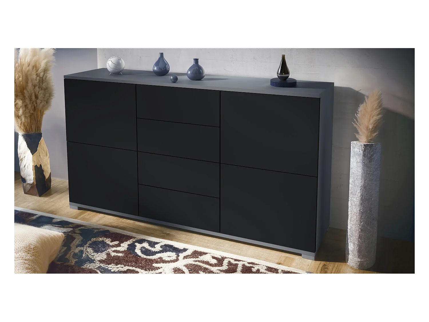 SIDEBOARD Rova Schwarz matt