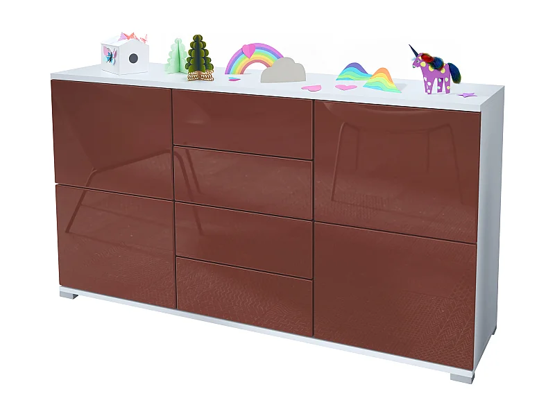 SIDEBOARD Rova Bordeaux Hochglanz