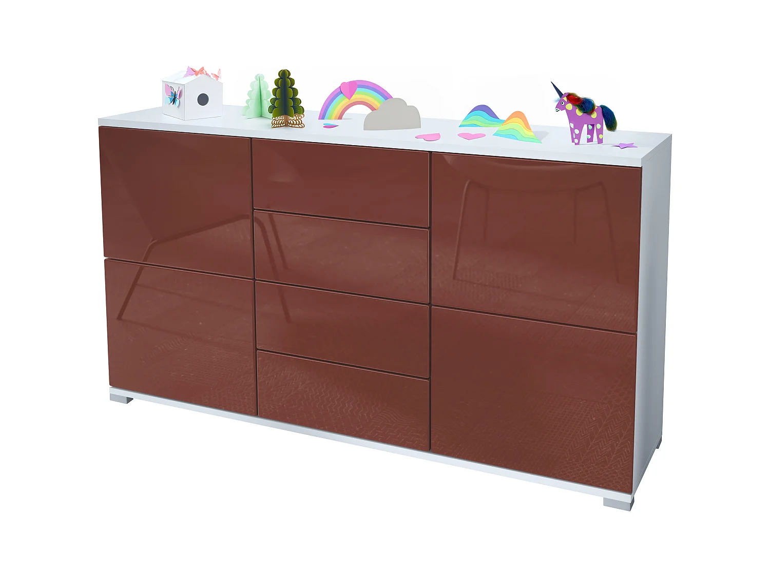 SIDEBOARD Rova Bordeaux Hochglanz