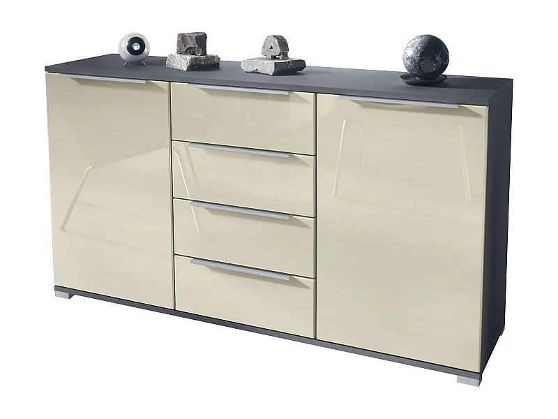 SIDEBOARD Linio Creme Hochglanz