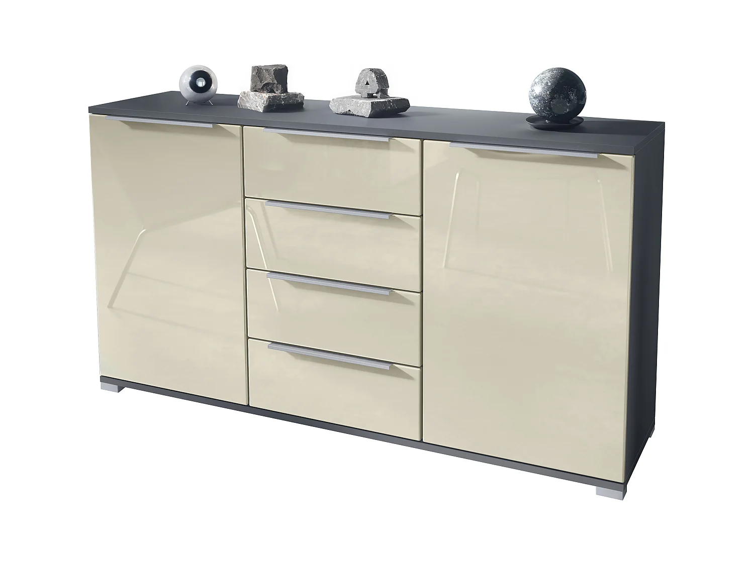 SIDEBOARD Linio Creme Hochglanz