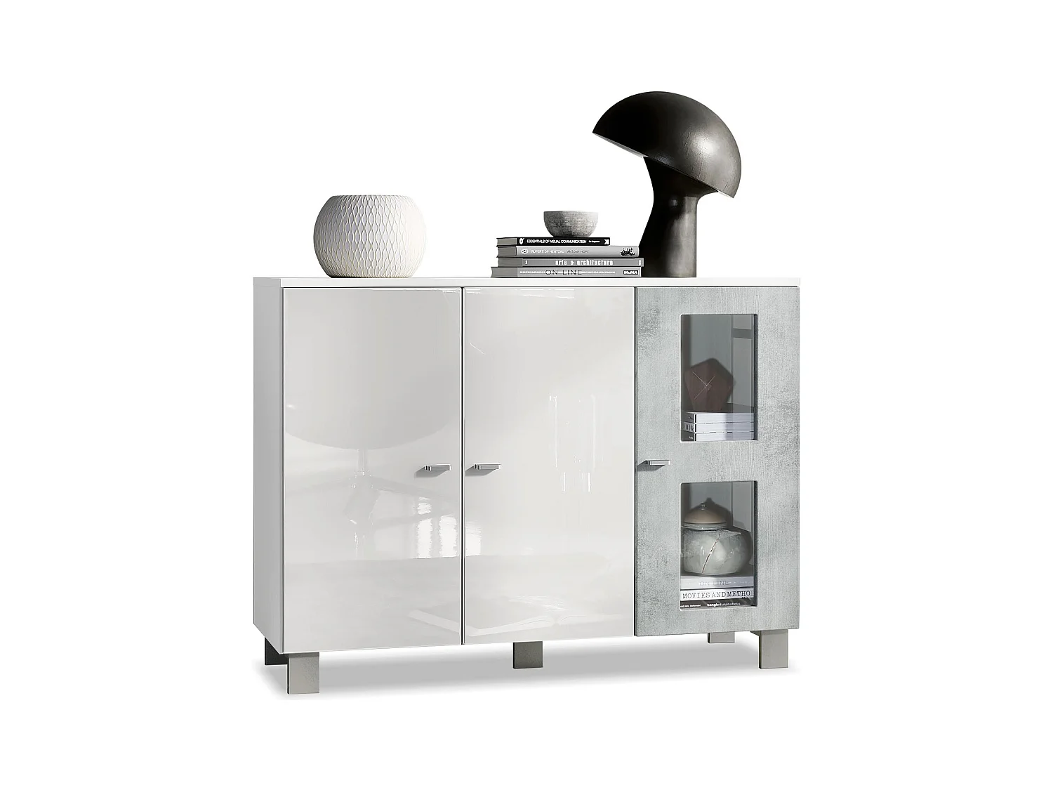 SIDEBOARD Denjo Tür in Beton Oxid Optik