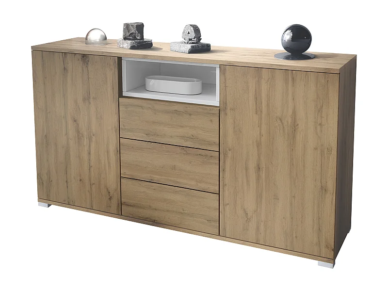 SIDEBOARD Skadu Weiß Hochglanz