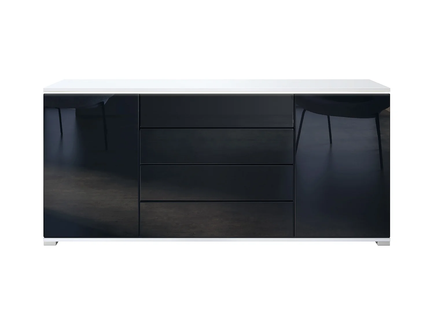SIDEBOARD Faro Schwarz Hochglanz