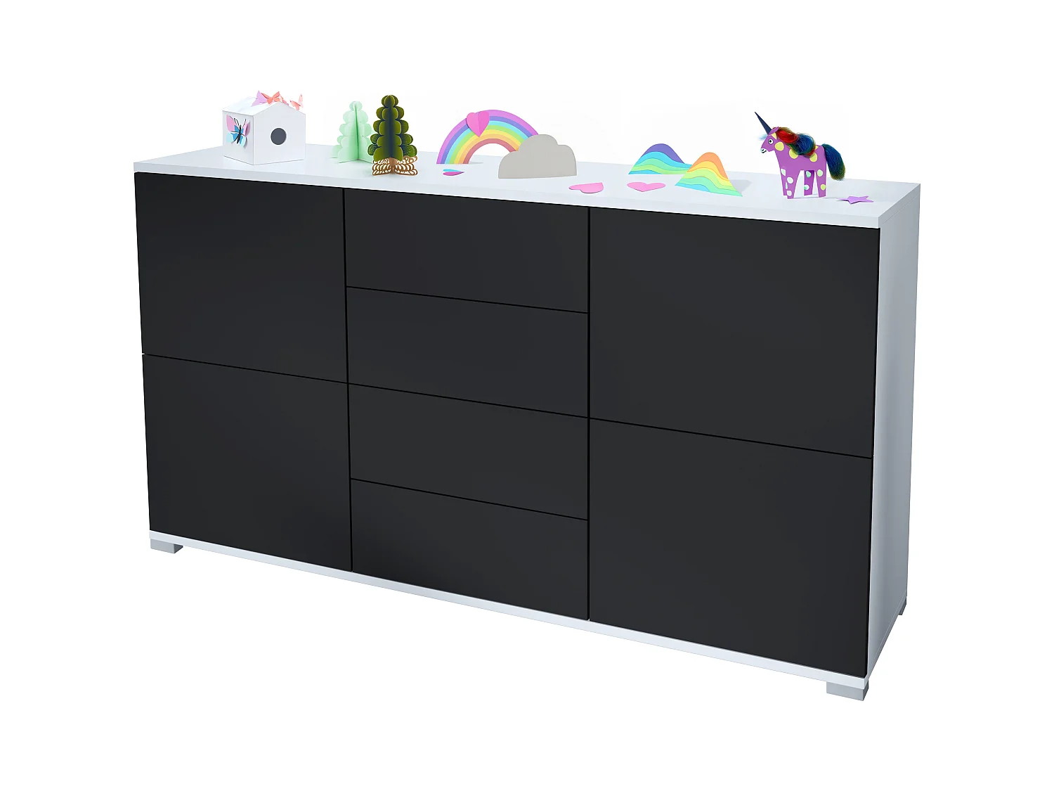 SIDEBOARD Rova Schwarz matt
