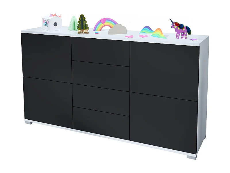 SIDEBOARD Rova Schwarz matt