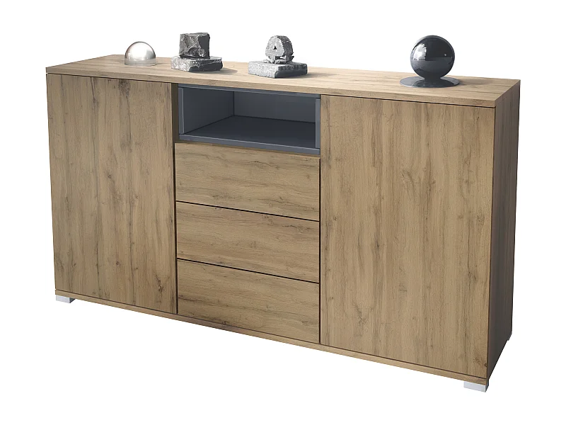 SIDEBOARD Skadu Grau Hochglanz