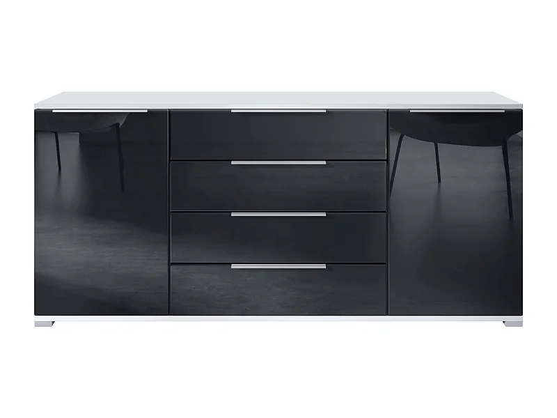 SIDEBOARD Linio Schwarz Hochglanz