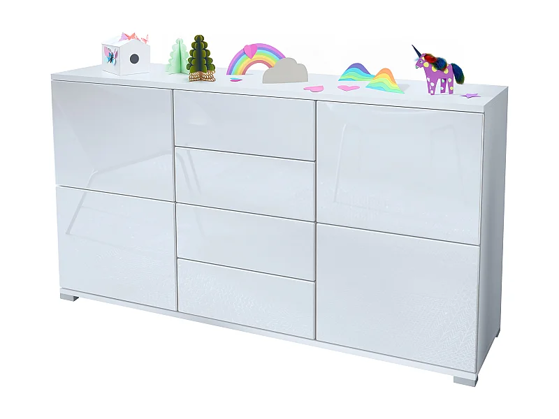 SIDEBOARD Rova Weiß Hochglanz