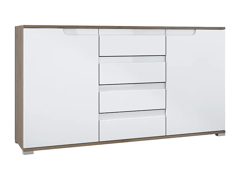 SIDEBOARD Sylt Weiß matt / Weiß Hochglanz