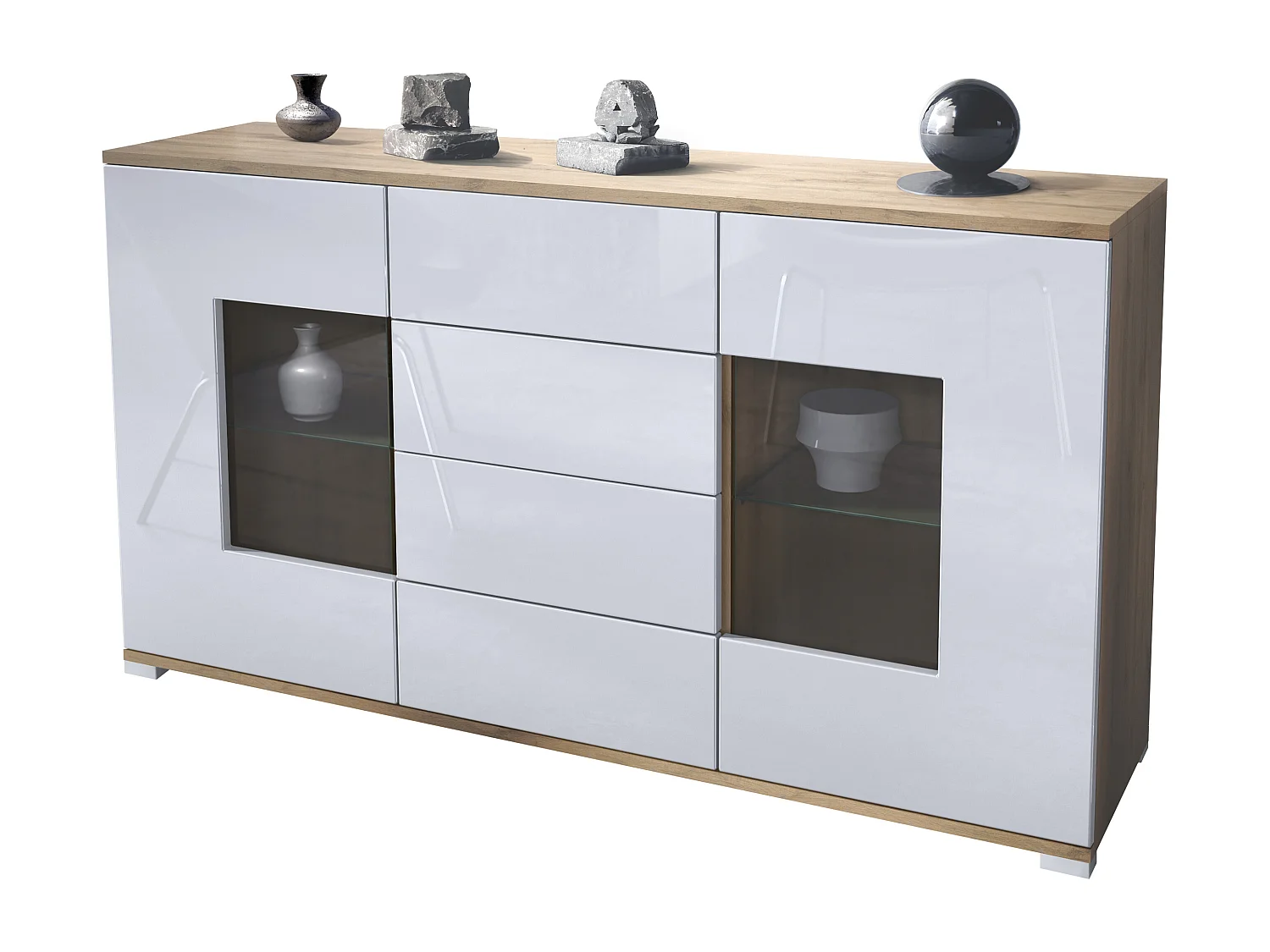 SIDEBOARD Grömitz Weiß Hochglanz