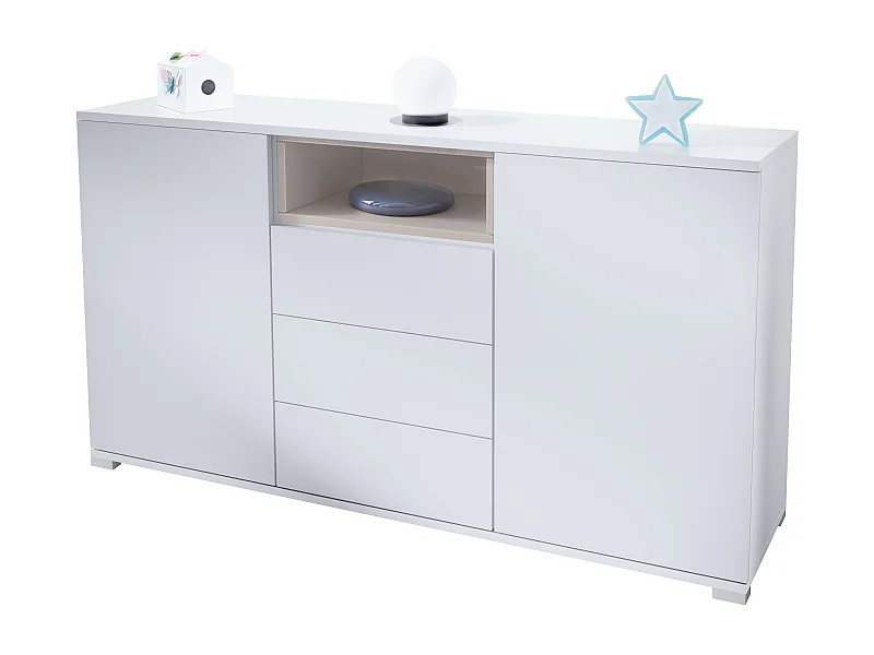 SIDEBOARD Skadu Sandgrau Hochglanz