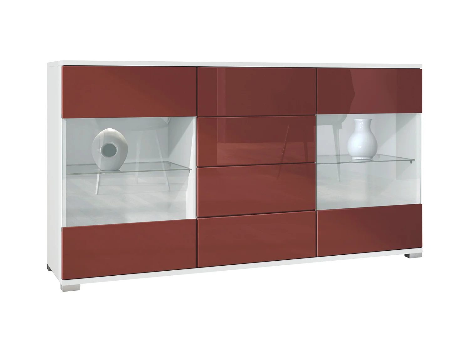 SIDEBOARD Bari Bordeaux Hochglanz