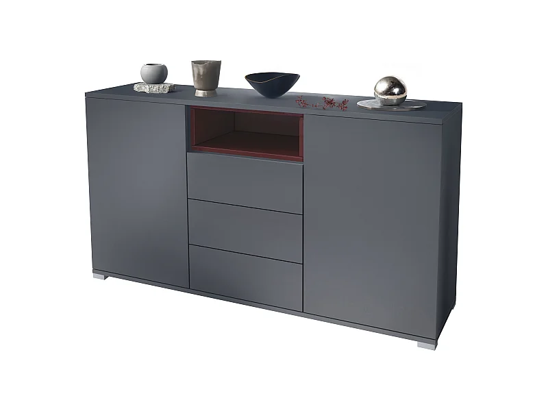 SIDEBOARD Skadu Bordeaux Hochglanz