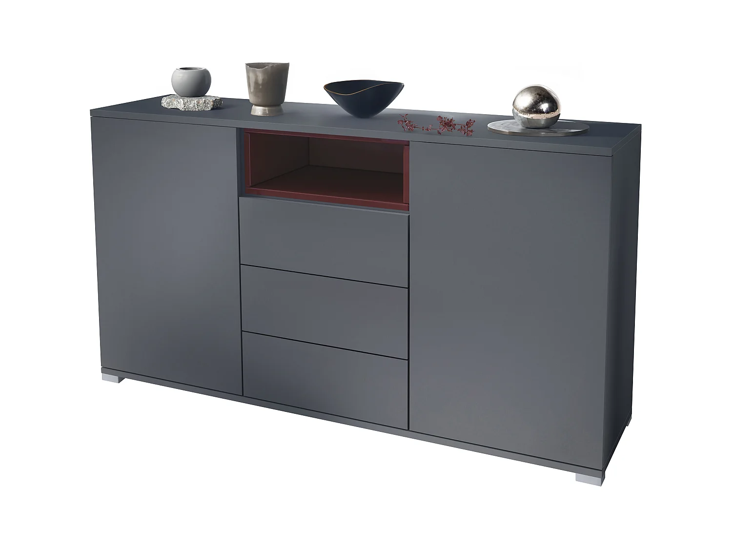 SIDEBOARD Skadu Bordeaux Hochglanz