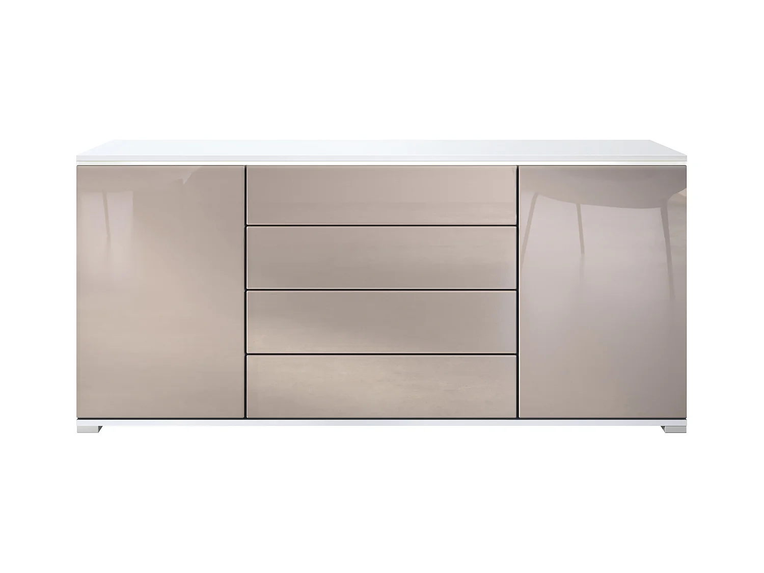 SIDEBOARD Faro Sandgrau Hochglanz
