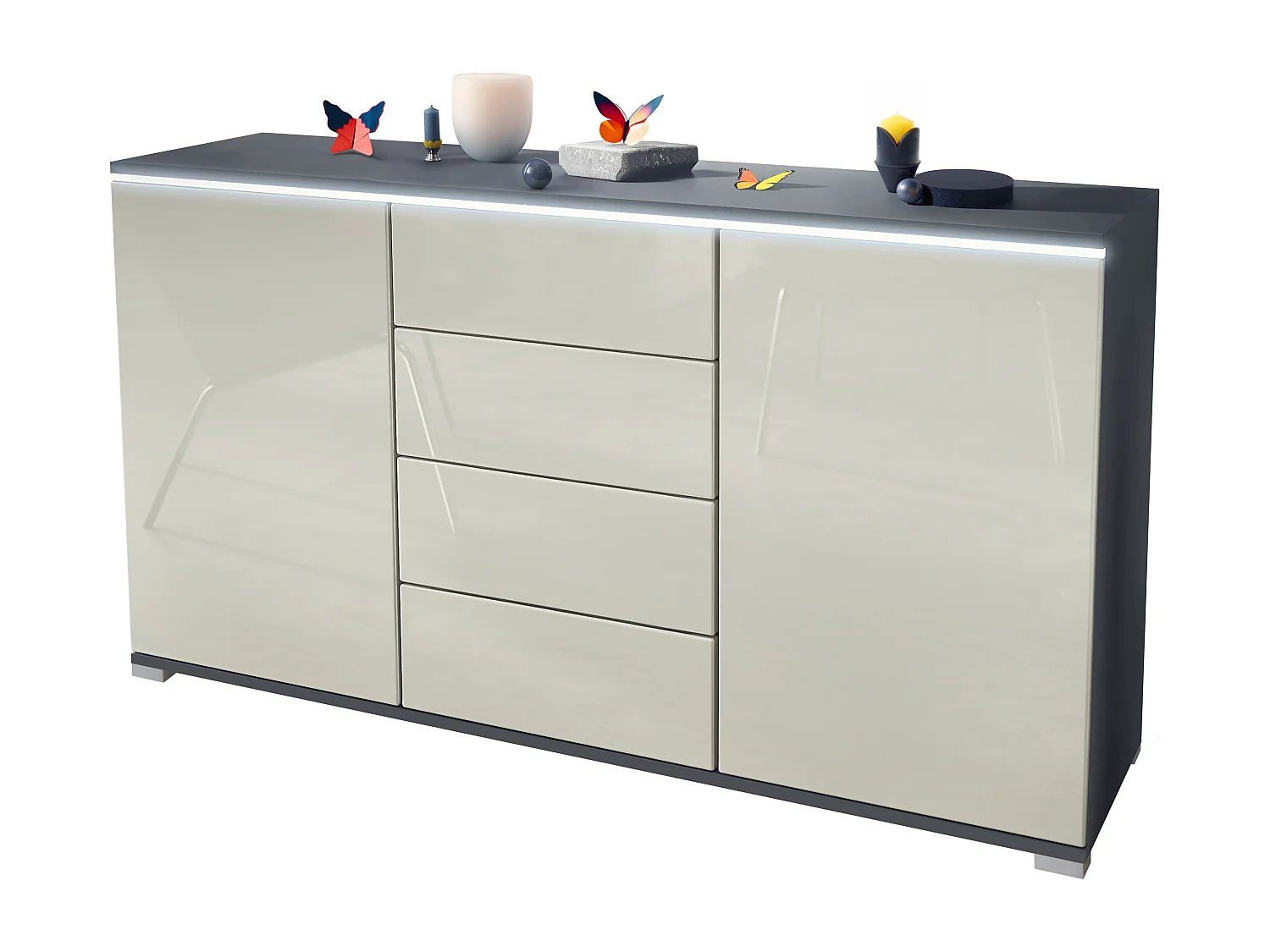 SIDEBOARD Faro Creme Hochglanz