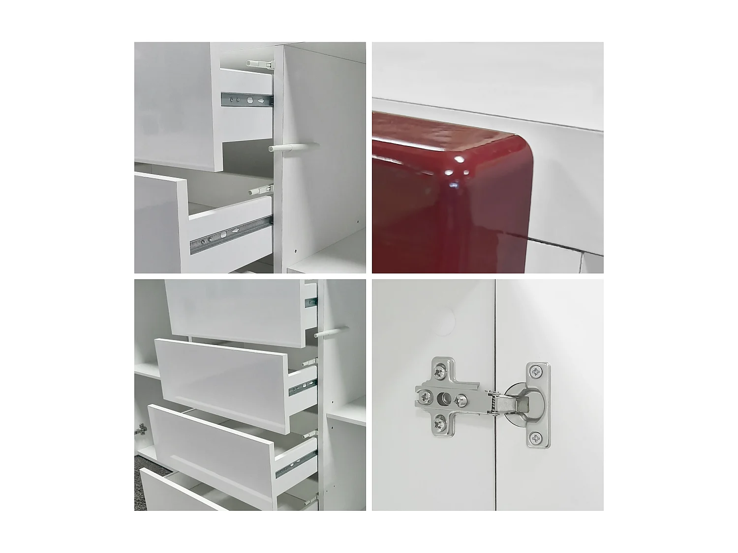 SIDEBOARD Rova Weiß Hochglanz / Grau Hochglanz