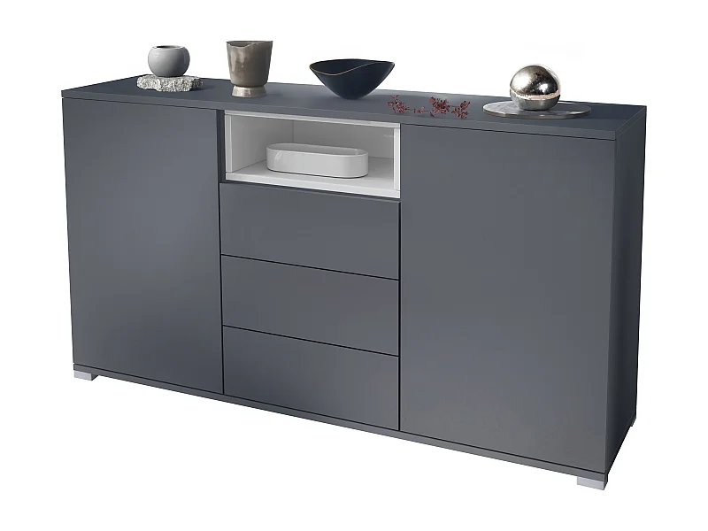 SIDEBOARD Skadu Weiß Hochglanz