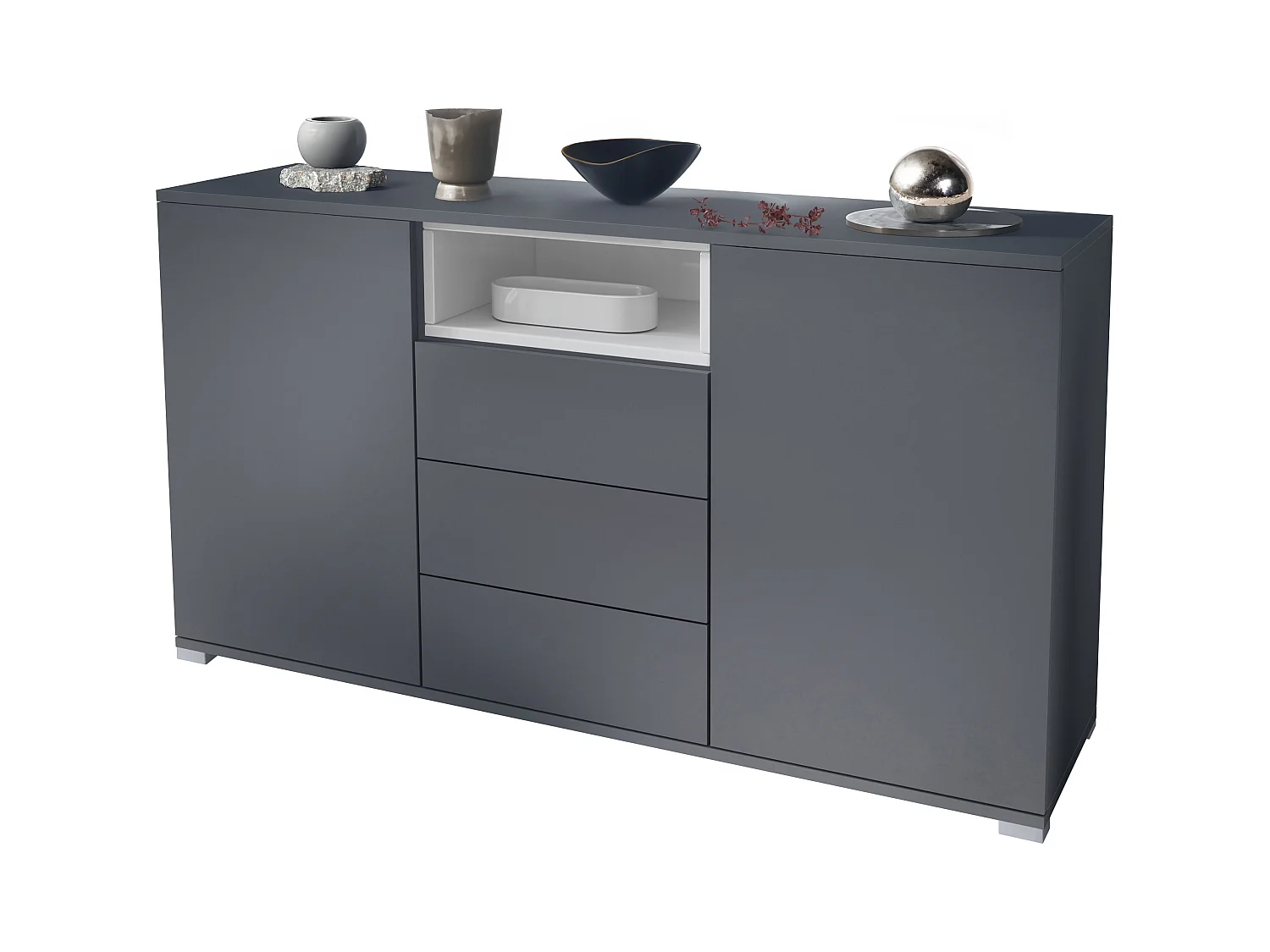 SIDEBOARD Skadu Weiß Hochglanz