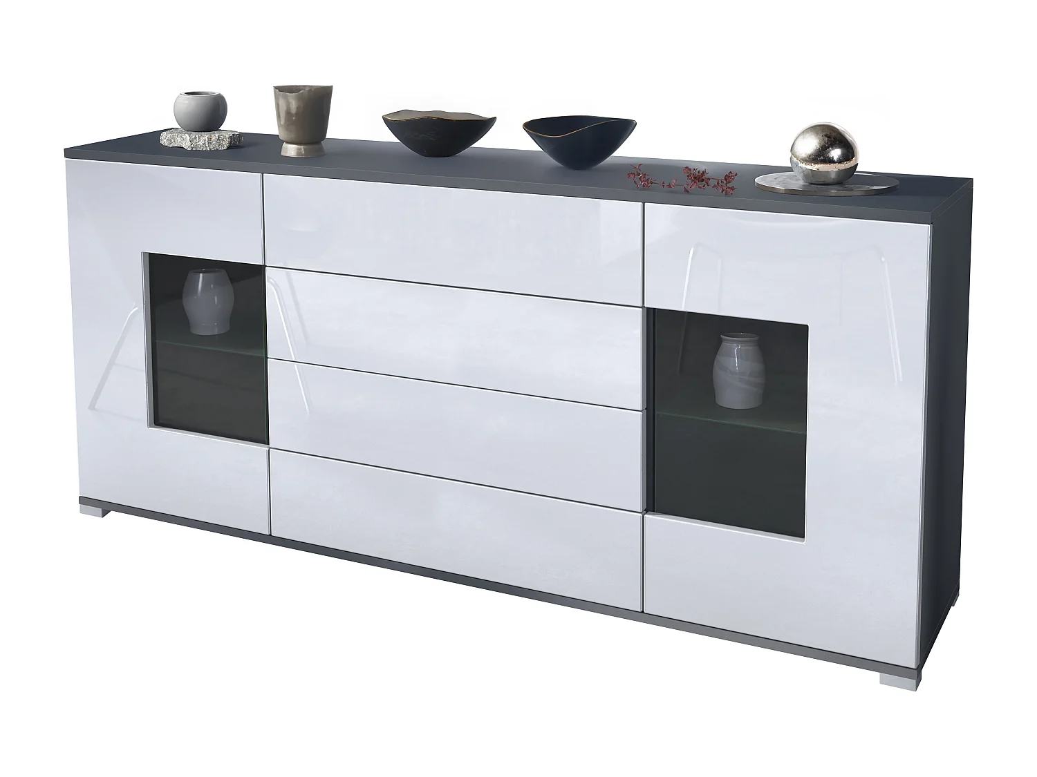 SIDEBOARD Grömitz Weiß Hochglanz