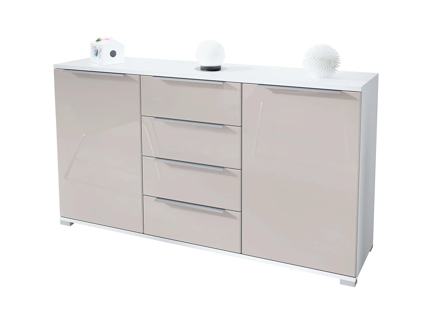 SIDEBOARD Linio Sandgrau Hochglanz