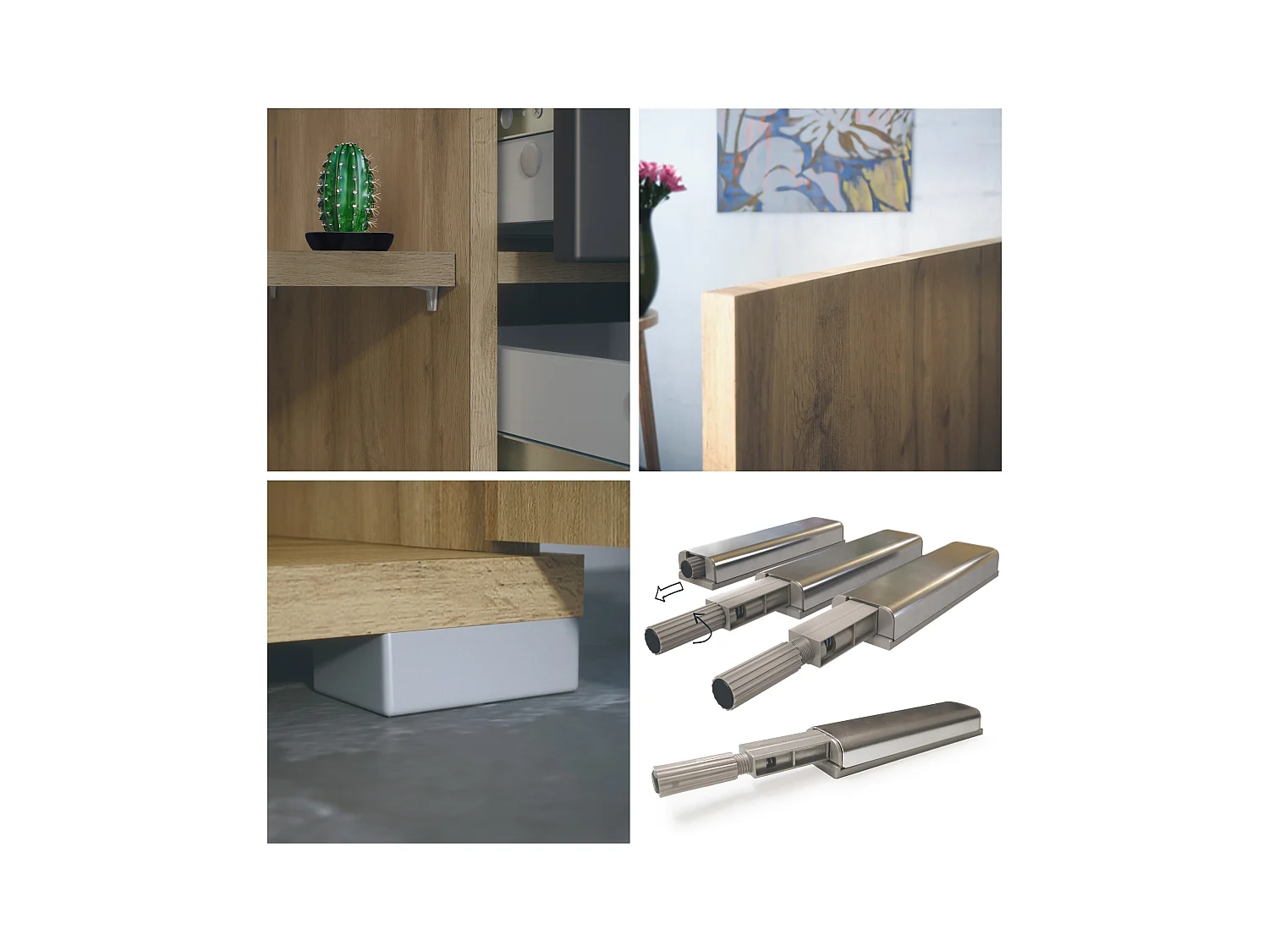 Buffet Faro V2 – Meuble avec 2 Portes & 4 Tiroirs, Armoire avec Bande LED Lumineuse, Chêne Evoke / gris sable haute brillance (166,5 x 75,5 x 35)