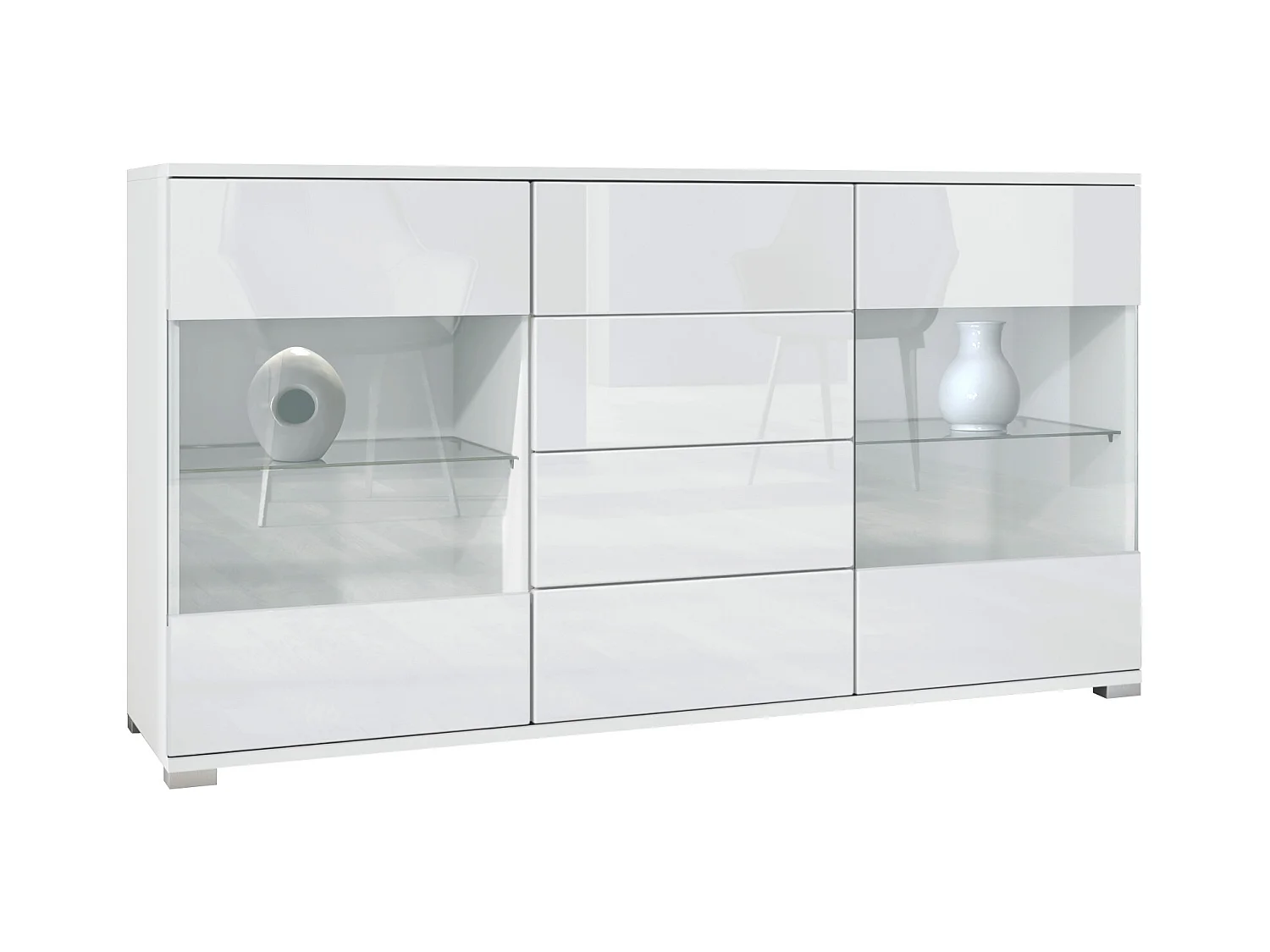 SIDEBOARD Bari Weiß Hochglanz
