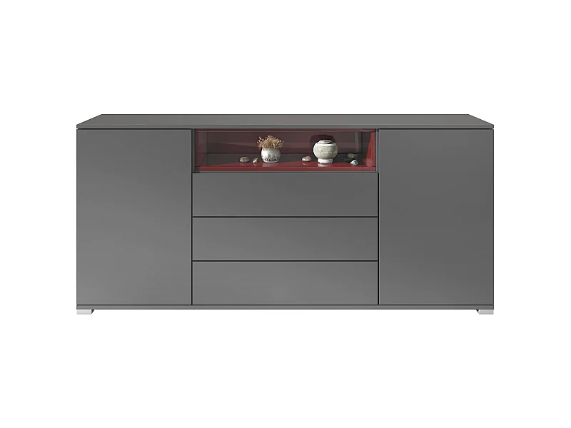 SIDEBOARD Skadu Bordeaux Hochglanz