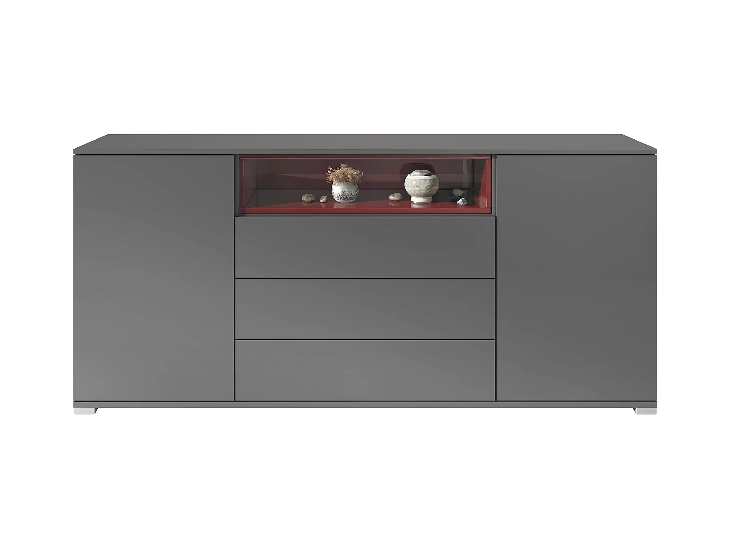 SIDEBOARD Skadu Bordeaux Hochglanz