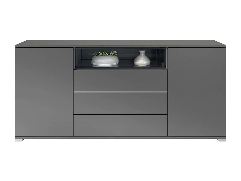 SIDEBOARD Skadu Schwarz Hochglanz