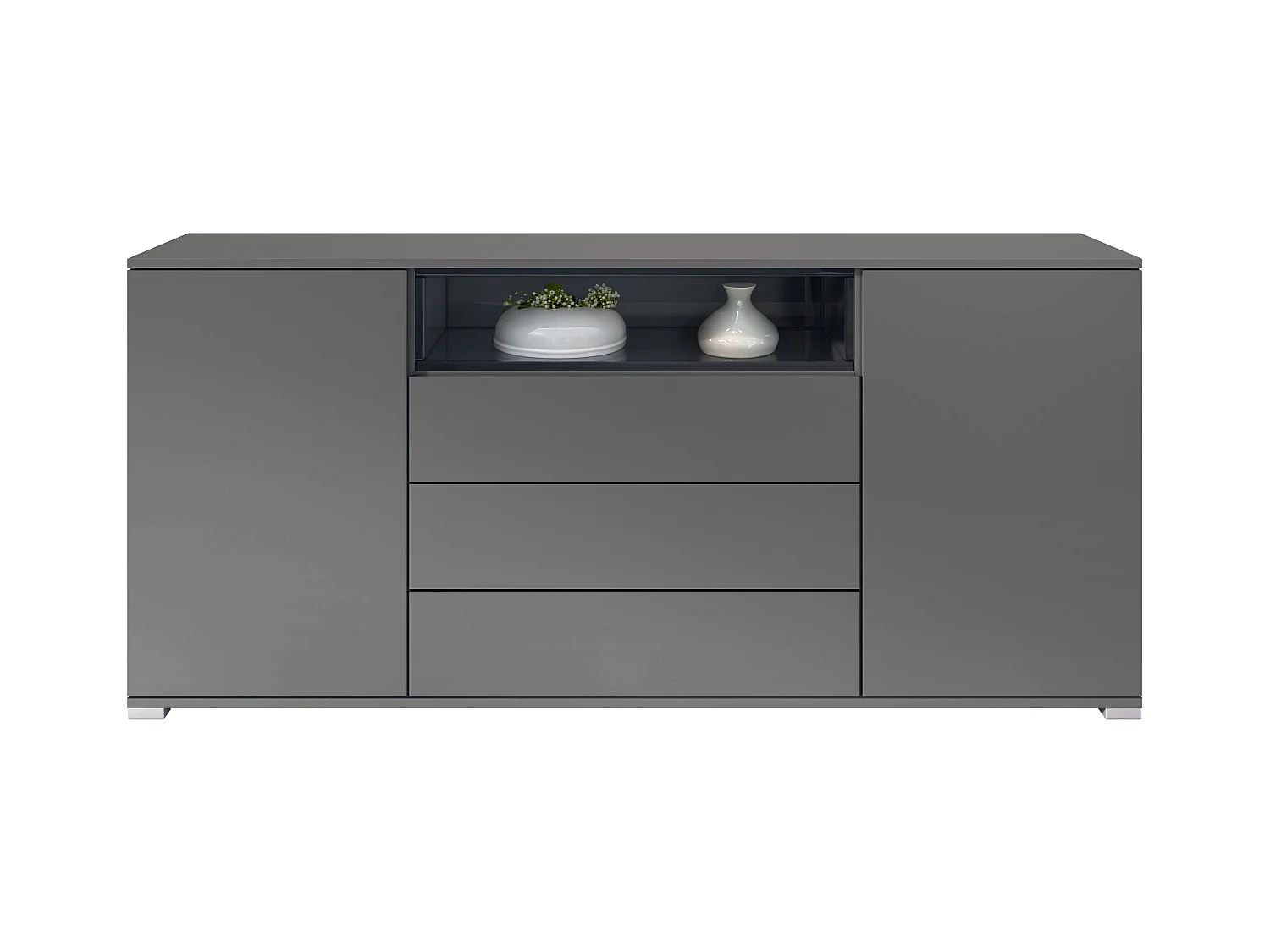 SIDEBOARD Skadu Schwarz Hochglanz