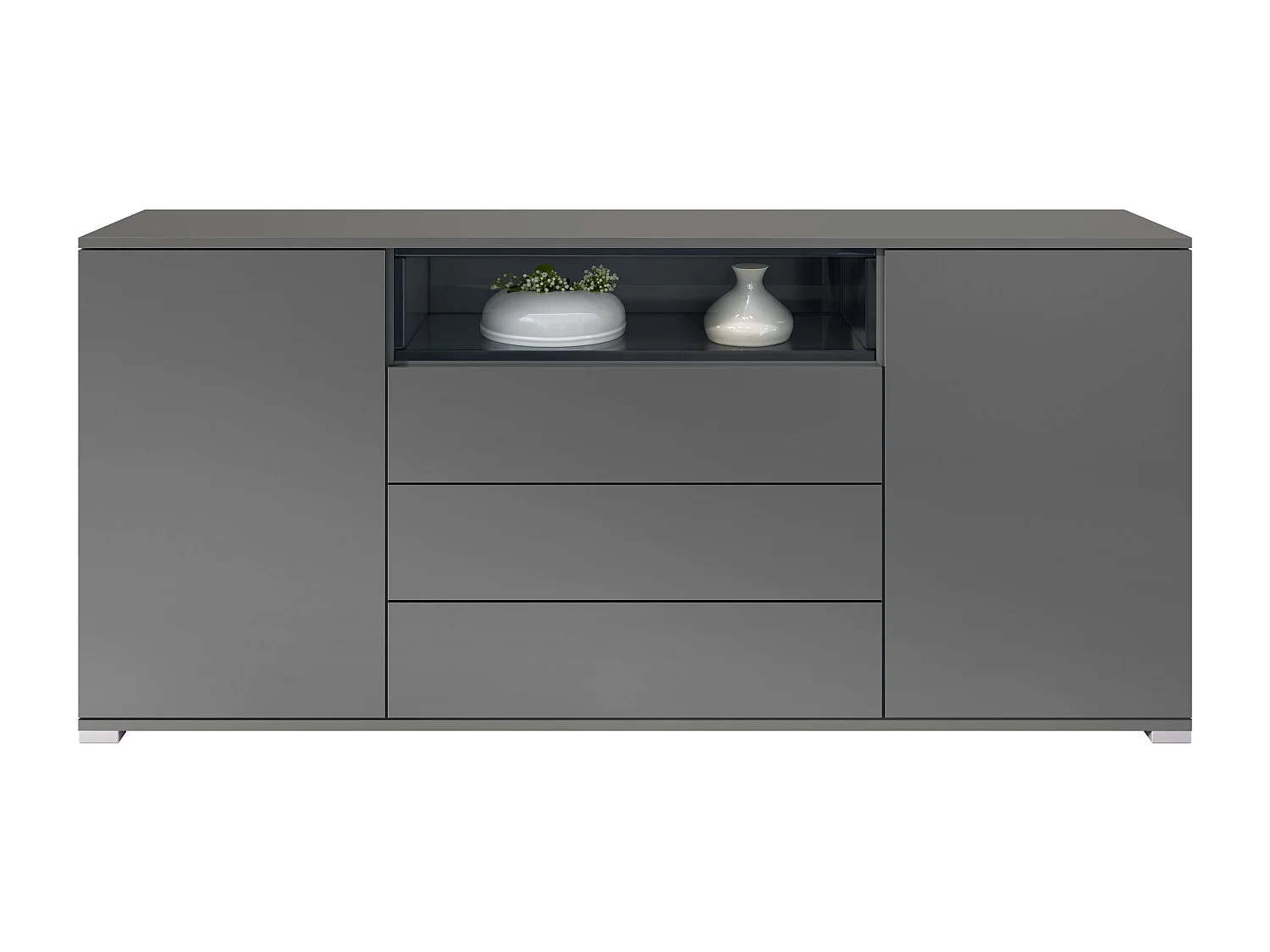 SIDEBOARD Skadu Schwarz Hochglanz