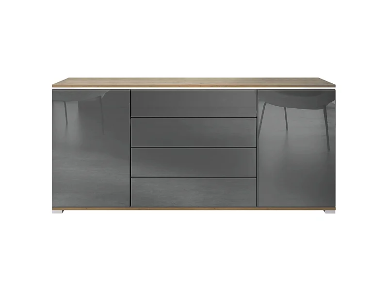 SIDEBOARD Faro Grau Hochglanz