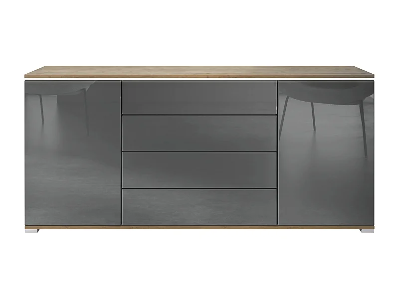 SIDEBOARD Faro Grau Hochglanz