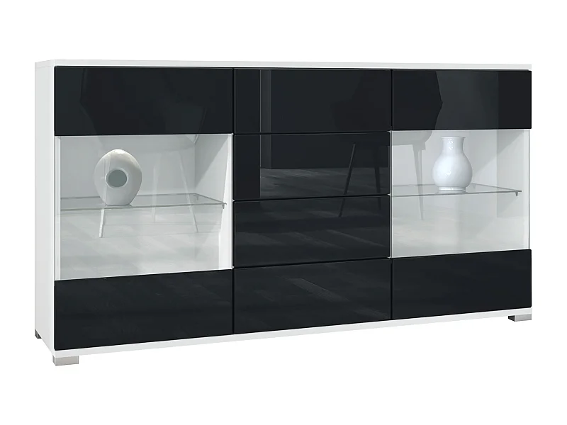 SIDEBOARD Bari Schwarz Hochglanz