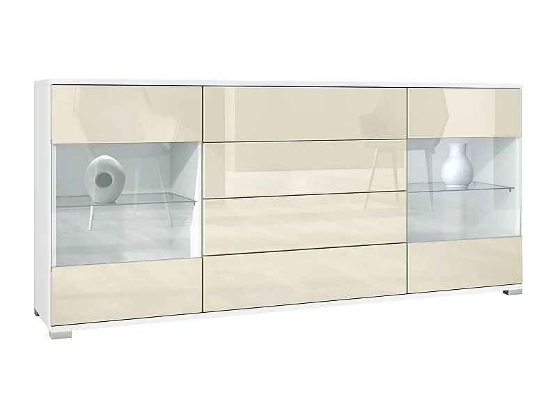 SIDEBOARD Bari Creme Hochglanz
